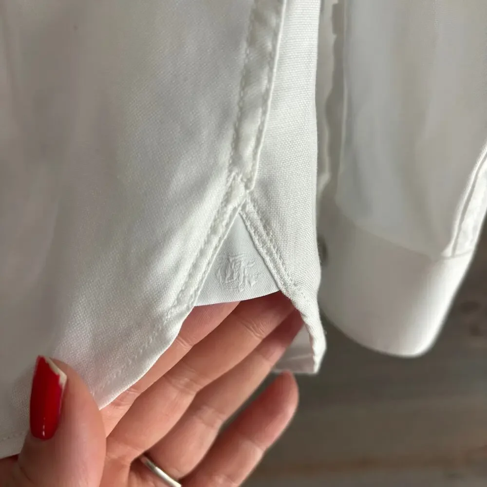 THE KOOPLES | White Fitted Shirt Tone-on-Tone Skeletons Embroidered Sz M